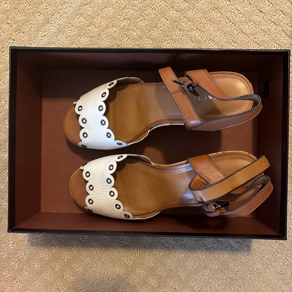 Coach Tan and Cream Women's Sandals